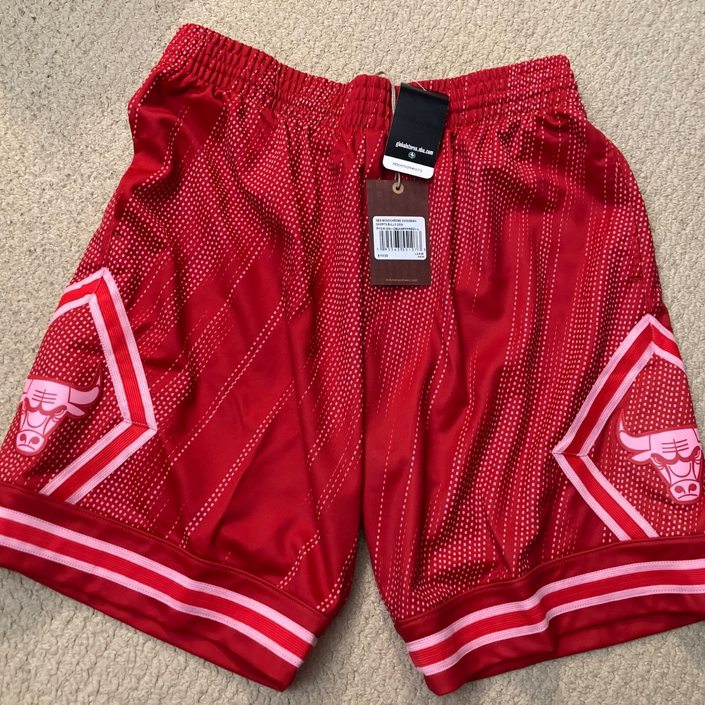 New Chicago Bulls Hardwood Classics Monochrome Swingman Shorts L Large NWT